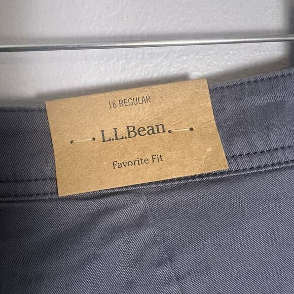 NWT L L Bean Women's Cropped Pants Gray Plus Sz 16 Organic Cotton Casual Outdoor - Picture 8 of 13
